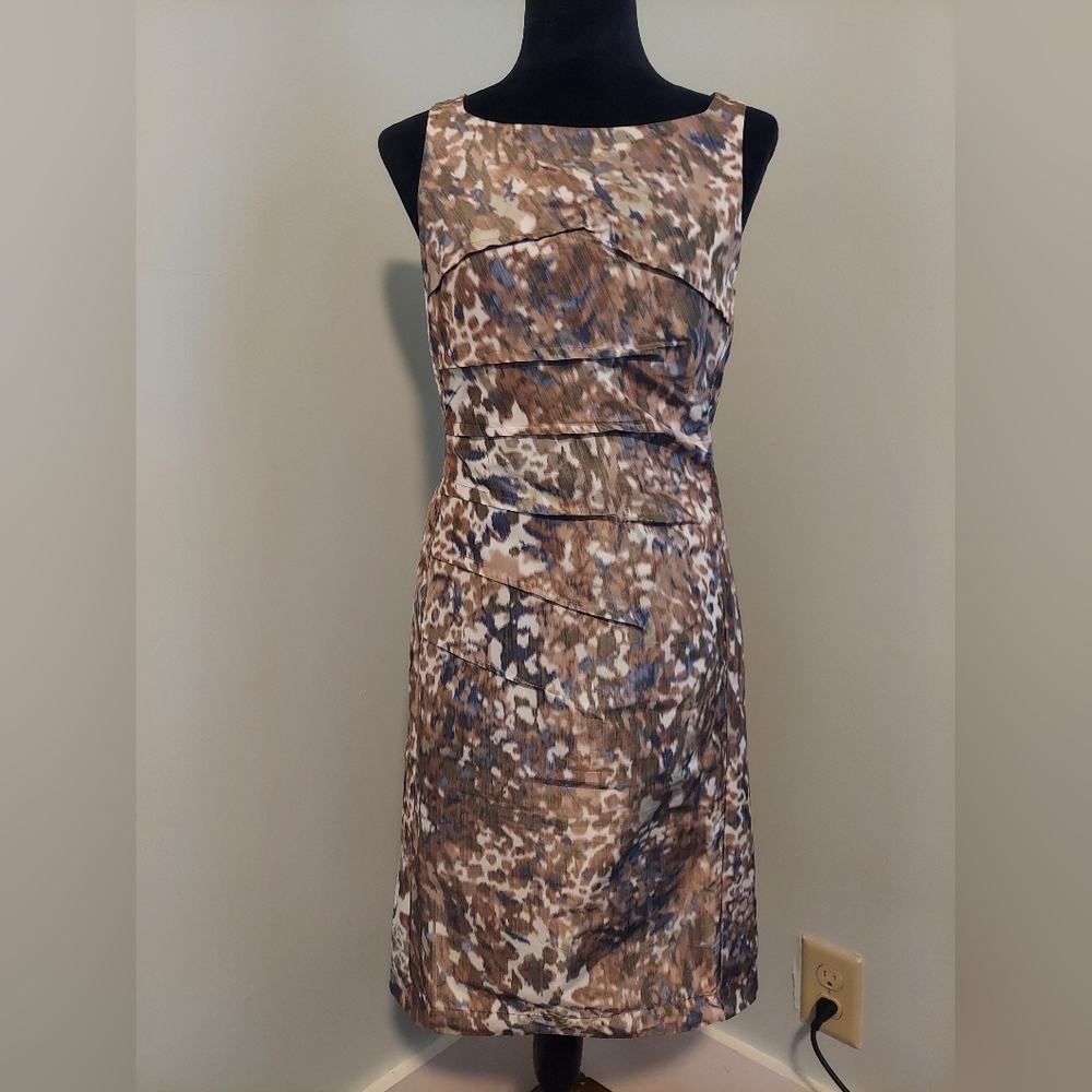 Peruvian Connection Medium Sz 6 Gold Sleeveless Ruched Sheath Dress